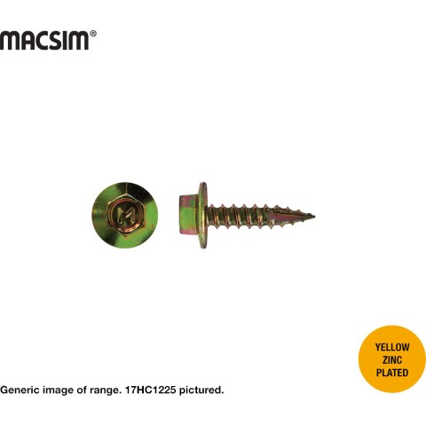 SCREW T17 HEX BARE ZINC 10-12 X 20